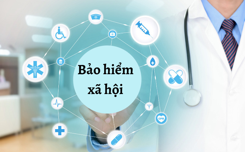 Alt: Hình ảnh minh họa về bảo hiểm xã hội với biểu tượng lá chắn bảo vệ người lao động